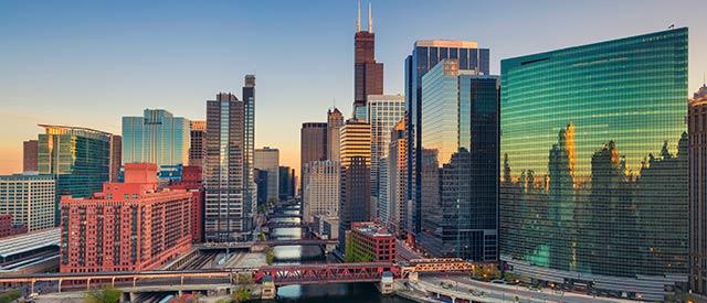 伊利诺伊州芝加哥市中心的照片